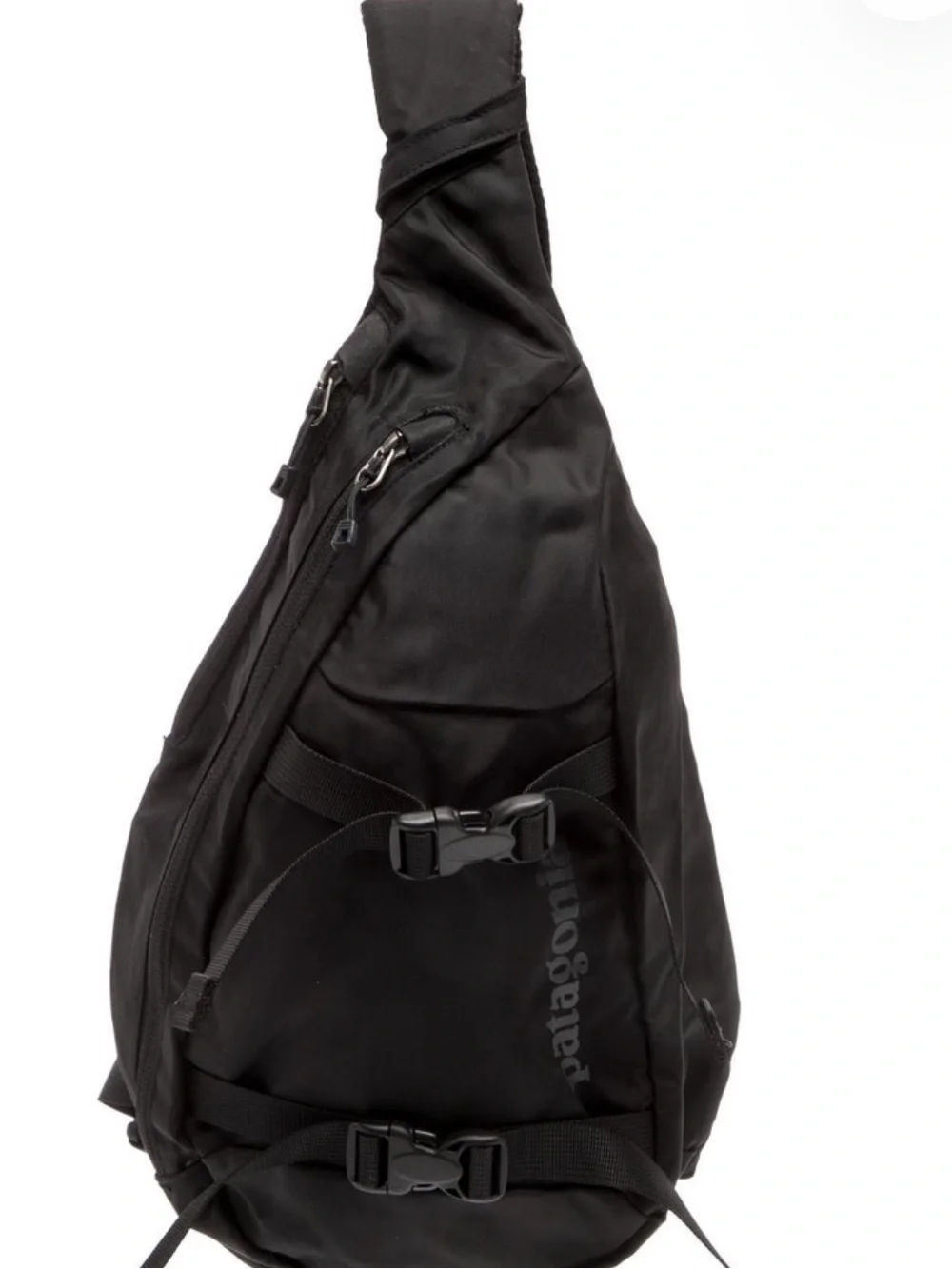 Patagonia Black Sling Pack with Front Buckle and Logo